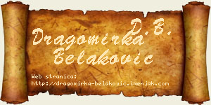 Dragomirka Belaković vizit kartica